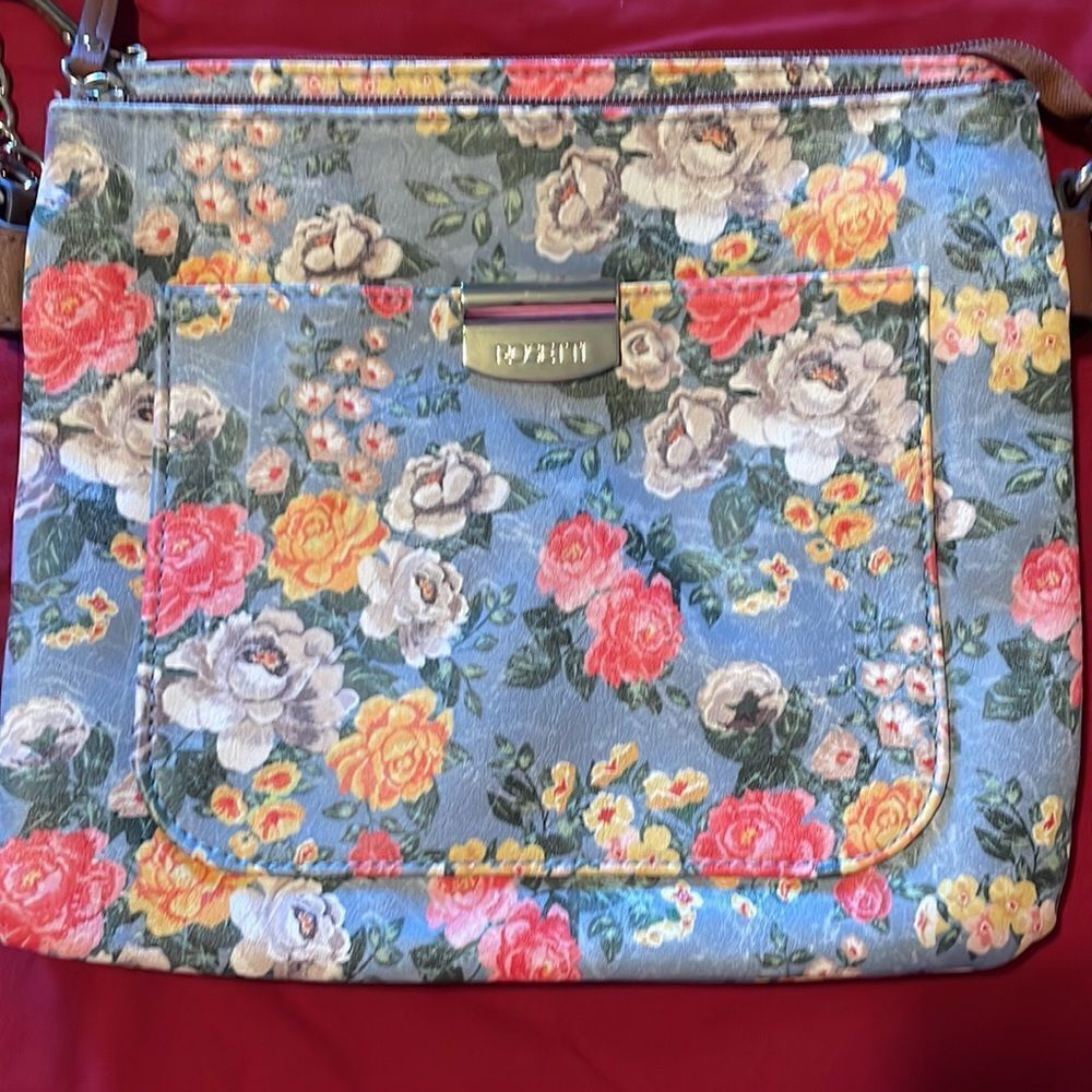 NWOT- Women's Rosetti Blue Floral Print Handbag Medium Sized - Picture 2 of 8